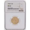 Image 1 : 1903-S $5 Liberty Head Half Eagle Gold Coin NGC MS62
