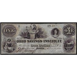 1850s $1 Ohio Savings Institute Obsolete Bank Note