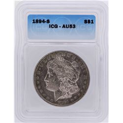 1894-S $1 Morgan Silver Dollar Coin ICG AU53