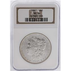 1887 $1 Morgan Silver Dollar Coin NGC MS64