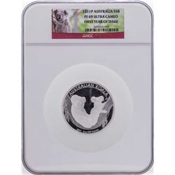 2011P Australia $8 Koala 5 Oz. Silver Coin NGC PF69 Ultra Cameo