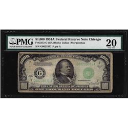 1934A $1000 Federal Reserve Note Chicago PMG VF20