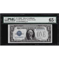 1928C $1 Silver Certificate Note PMG Gem Uncirculated 65EPQ