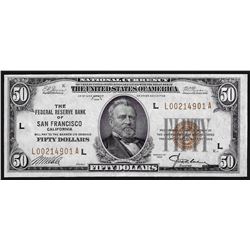 1929 $50 Federal Reserve Bank of San Francisco National Currency Note