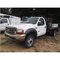 1999 FORD F550 SERVICE TRUCK, VIN/SN:1FDNF20F1XEC88575 - POWER STROKE DIESEL ENG, A/T, FLATBED BODY,