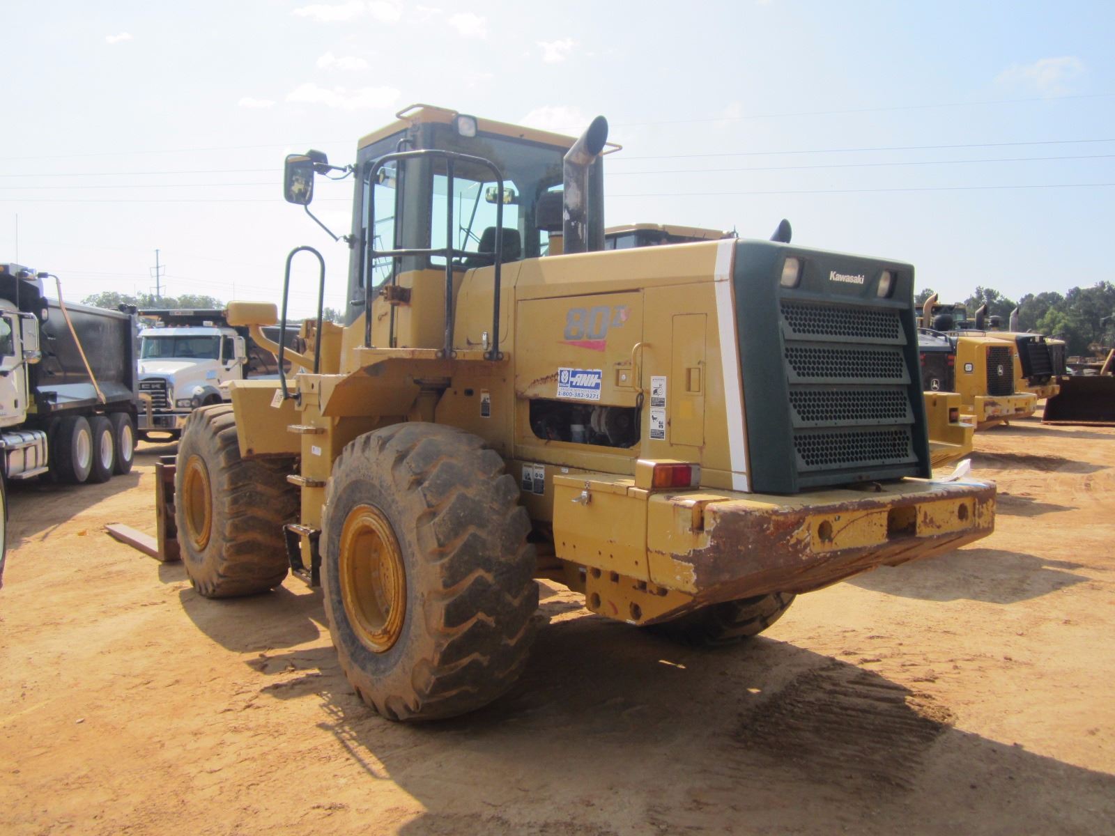 2007 KAWASAKI 80ZV WHEEL LOADER, VIN/SN:80C4-5255 - FORKS, ECAB W/AIR