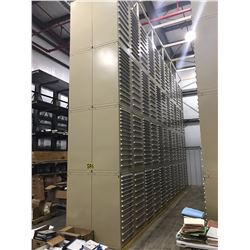 STANLEY VIDMAR TOOL/PARTS STORAGE BOXES, 57" HEIGHT, 30" WIDTH, 27 1/2 DEPTH, 14 DRAWERS, 2 1/4" DEP