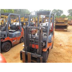 TOYOTA 7FGCU20 FORKLIFT, VIN/SN:05368 - 3680# CAP, LP GAS, SINGLE STAGE, ROLL BAR