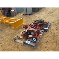 STANLEY HP 08 HYDRAULIC POWER UNIT, - GAS POWERED, AUGER, EXTENTION, HOSES, 8 AUGER BITS