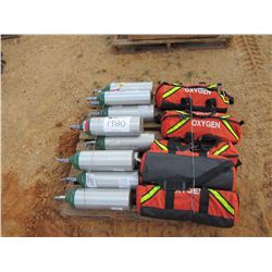 (11) SMALL OXYGEN TANKS/ 5 SMALL OXYGEN TANKS W/BAG