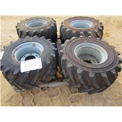 (4) 26X12.00-12 NHS FOAM FILL TIRES & RIMS