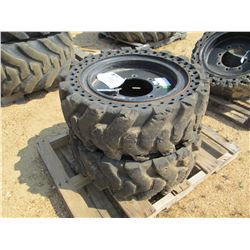 (2) 7.50V-20 SOLID RUBBER TIRE & RIMS
