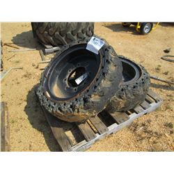 (2) 8.00V-20 SOLID RUBBER TIRES & RIMS