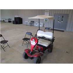 GROUNDHOG 450 ELECTRIC GOLF CART, VIN/SN:8001701075 - CANOPY, REAR BASKET, ONBOARD CHARGER, TWO (2) 