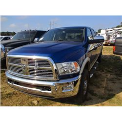 2010 DODGE RAM 2500 PICKUP, VIN/SN:3D7UT2CLXAG172050 - 4X4, CREW CAB, CUMMINS TURBO DIESEL ENG, A/T,