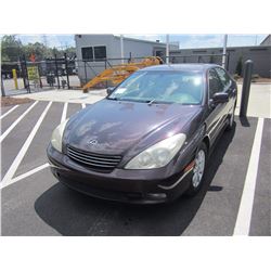 2002 LEXUS ES300 VIN/SN:JTHBF30G025017472 - V6, GAS, A/T, P/S, P/B, A/C, SONY TOUCH SCREEN RADIO W/ 