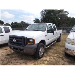 2006 FORD F250 PICKUP, VIN/SN:1FTSW21P46EC20364 - 4X4, CREW CAB, FORD POWER STROKE DIESEL ENGINE, A/