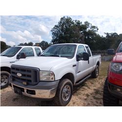 2005 FORD F250 FX4 PICKUP, VIN/SN:1FTSX21P25ED10396 - 4X4, EXTERNAL CAB, FORD POWER STROKE, DIESEL E