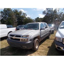 2004 CHEVROLET AVALANCHE Z66, VIN/SN:3GNEC12T44G192980 - V8 GAS ENG, A/T, ODOMETER READING 180,894 M