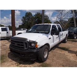 2001 FORD F250 PICKUP, VIN/SN:1FTNW20S21ED90248 - CREW CAB, V8 GAS ENG, A/T, LONG BED, ODOMETER READ