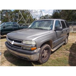 2002 CHEVROLET TAHOE SUV, VIN/SN:1GNEC13Z92R1279316 - V8 GAS ENG, A/T, ODOMETER READING 151,794 MILE