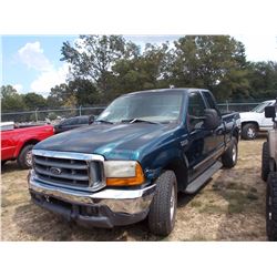 1999 FORD F250 PICKUP, VIN/SN:1FTNX20S6XEB97414 - EXTENDED CAB, V10 GAS ENG, A/T, ODOMETER READING 1