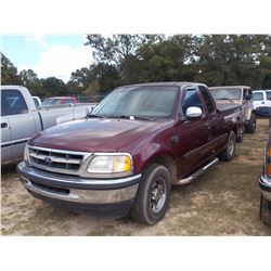 1998 FORD F150 PICKUP, VIN/SN:1FTZX17W9WNC05864 - EXT CAB, V8 TRITON GAS ENGINE, A/T, BED COVER, ODO