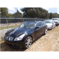 2007 INFINITI SEDAN VIN/SN:JNKBV61E57M717518 - GAS ENGINE, A/T, ODOMETER READING 206,991 MILES
