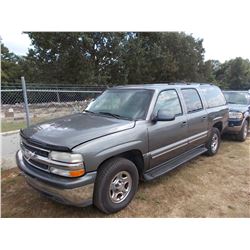 2001 CHEVROLET SUBURBAN, VIN/SN:3GNFK16T71G159050 - V8 GAS ENG, A/T, ODOMETER READING 244,429 MILES