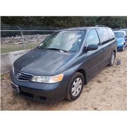 2003 HONDA ODYSSEY PASSENGER VAN, VIN/SN:5FNRL18033B146018 - V6 GAS ENGINE, A/T, 6 PASSENGER, ODOMET