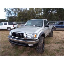 2002 TOYOTA TACOMA PICKUP, VIN/SN:5TEWN72N92Z051688 - 4X4, EXTENDED CAB, V6 GAS ENGINE, 5 SPD TRANS,