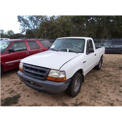 1999 FORD RANGER PICKUP, VIN/SN:1FTYR10V0XPA02567 - V6 GAS ENGINE, A/T, ODOMETER READING 139,177 MIL