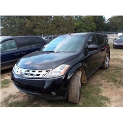 2004 NISSAN MURANO, VIN/SN:JN8AZ08TX4W226868 - V6 GAS ENGINE, A/T, ODOMETER READING 116,283 MILES