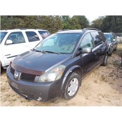 2004 NISSAN QUEST 3.5SL PASSENGER VAN, VIN/SN:5N1BV28U64N364134 - V6 GAS ENGINE, A/T, 6 PASSENGER