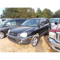 2004 HYUNDAI SANTA FE SUV, VIN/SN:KM85C13D14U812079 - 4 CYL GAS ENGINE, A/T, ODOMETER READING 165,10