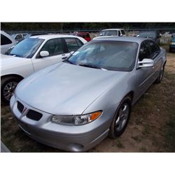 2002 PONTIAC GRAND PRIX SE SEDAN, VIN/SN:1G2WK52J32F261912 - V6 GAS ENGINE, AUTO TRANS, ODOMETER REA