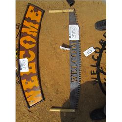 CROSSCUT SAW WELCOME SIGN