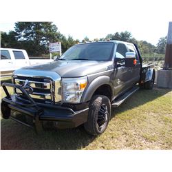 2012 FORD F350 LARIAT FLAT BED TRUCK, VIN/SN:1FT8W3DTXCEC25542 - 4X4, CREW CAB, FORD POWER STROKE DI