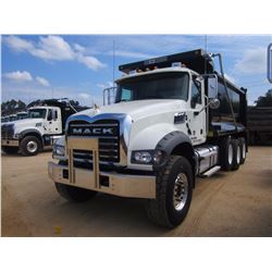 2017 MACK GU713 DUMP, VIN/SN:1M2AX07C4HM034684 - TRI-AXLE, 455HP MACK MP8 ENGINE, CAK T310M 10 SPD T