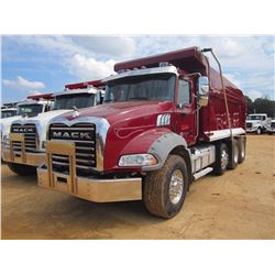 2012 MACK GU813 DUMP, VIN/SN:1M2AX13C2CM016611 - TRI-AXLE, 395 HP MACK MP7 ENGINE, MACK T310M 10 SPD