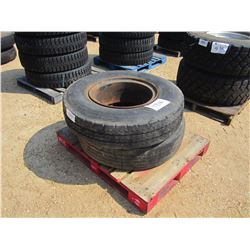 (2) 10.00R20 TIRES W/RIMS