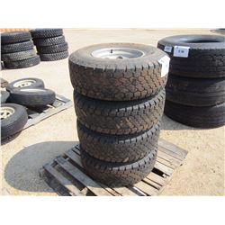 (4) 31-10.50R15 TIRES W/ALUM RIMS