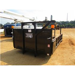 14' OX BODY FLATBED W/ MATERIAL RACK AND STORAGE BOXES