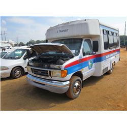 2003 FORD PASSENGER BUS, VIN/SN:1FDWE35L73HA62786 - GAS ENG, A/T, 14 PASSENGER, WHEELCHAIR LIFT, ODO