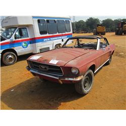 1967 FORD MUSTANG CONVERTABLE, VIN/SN:7TB03C170758 - NO MOTOR, NO TOP