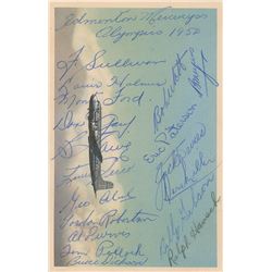 Oslo 1952 Winter Olympics: Edmonton Mercurys Signed Postcard