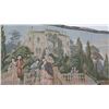 Image 8 : Large Framed Embroidery/Tapestry Depicting Grand Canal Regency Era 89" L x 43.5"