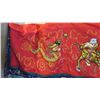 Image 8 : Red Embroidered Silk w/Metallic and Colored Thread 182" L x 23" H (silk fabric has small tears in se