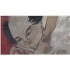 Image 8 : 78" X 53.5" Framed Red Embroidered Silk Mounted on Wood - Shou Lao w/Child & Deer, Quing Dynasty