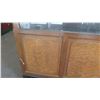 Image 2 : Vintage Glass Display Case w/Solid Wood Base (Burl Wood?) - Sliding Doors, Drawers, 53.5" L x 24" De